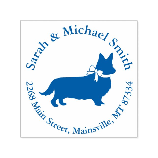 Corgi Dog Baby Shower Welsh Blue Boy Permastempel (Design)