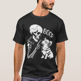 Corgi Dog Boop Hand Skeleton Halloween Spooky T-Shirt