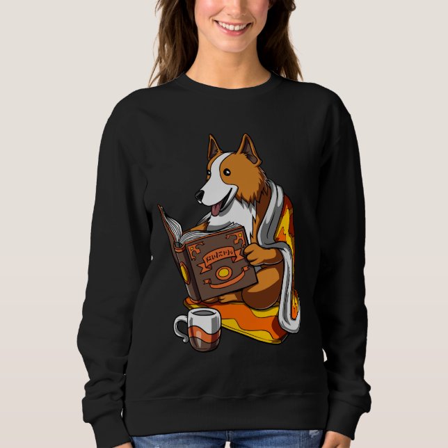 Corgi Dog Buch Sweatshirt (Vorderseite)