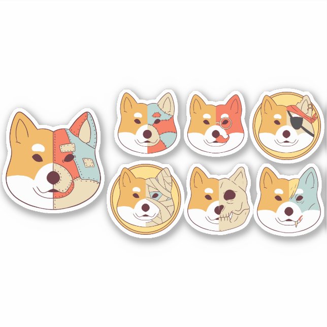 CORGI DOG CHARACTER SET AUFKLEBER (Vorderseite)