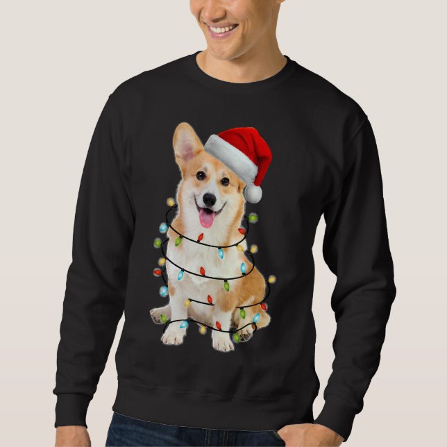 Corgi Dog Christmas Light Sweatshirt (Vorderseite)