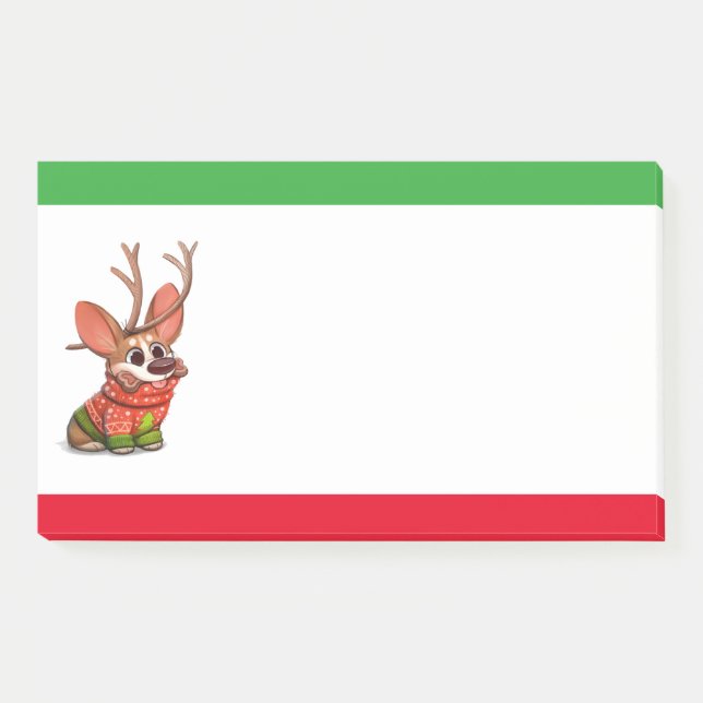 Corgi Dog Christmas Post-It Notes (Devant)