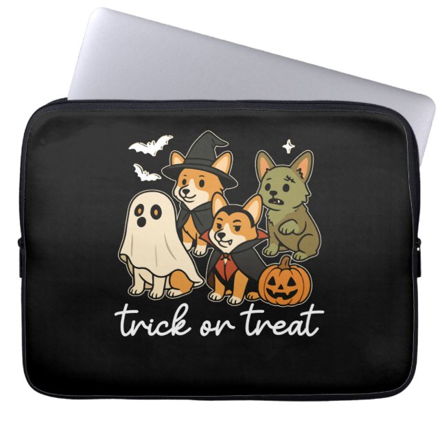 Corgi Dog Halloween Costume Spooky Laptopschutzhülle (Vorderseite)