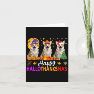 Corgi Dog Halloween Hallothanksmas Karte