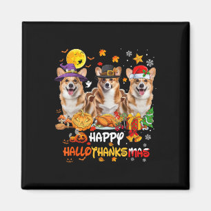 Corgi Dog Happy Halloween Erntedank Merry Chris Magnet