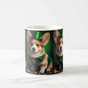 Corgi Dog in St. Patrick's Day Dress Kaffeetasse