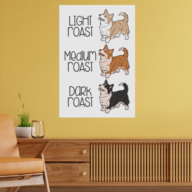 Corgi Dog & Kaffee Poster (Wohnzimmer 2)
