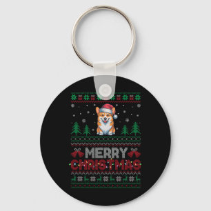 Corgi Dog liebt Weihnachtsmannmütze Weihnachtsbaum Schlüsselanhänger