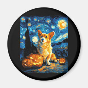 Corgi Dog Lovers Gemälde von van Gogh sternenweise Magnet