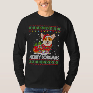 Corgi Dog Merry Corgmas Santa T-Shirt