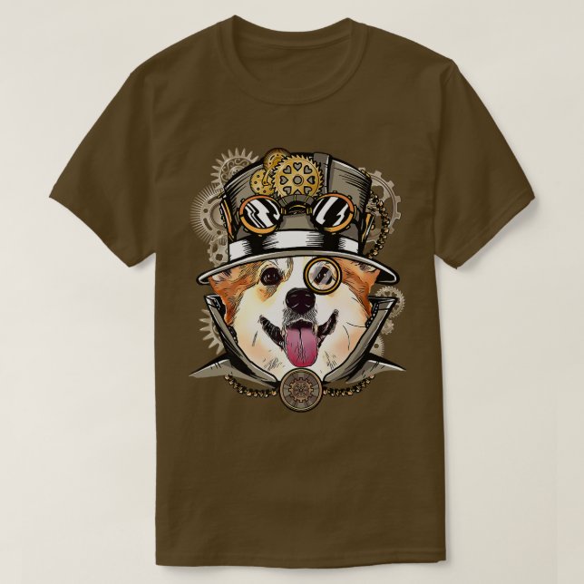 Corgi Dog Mittelalterliches Viktorianisch Gotische T-Shirt (Design vorne)