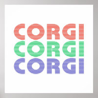 Corgi Dog Moderner farbiger Text