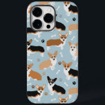 Corgi Dog Paws and Bones Case-Mate iPhone 14 Pro Max Hülle<br><div class="desc">Niedliche Corgi-Hunde mit Brauntönen,  roten und tri-Mantel-Farben mit Pfotenabzügen und Hundeknochenmuster.</div>