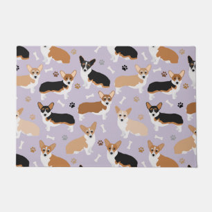 Corgi Dog Paws and Bones Doormat Fußmatte