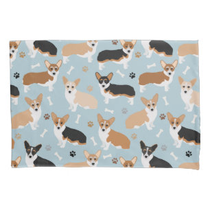Corgi Dog Paws and Bones Kissenbezug
