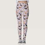Corgi Dog Paws and Bones Leggings<br><div class="desc">Niedliche Corgi-Hunde mit Brauntönen,  roten und tri-Mantel-Farben mit Pfotenabzügen und Hundeknochenmuster.</div>