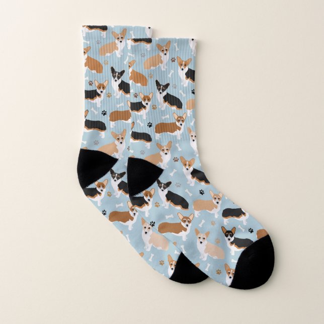 Corgi Dog Paws and Bones Socken (Paar)