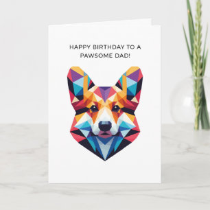 Corgi Dog Personalisiert Geometrische Kunst Geburt Karte