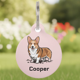 Corgi Dog Personalisiert Pet Name ID Collar Tag Haustiermarke