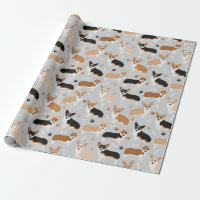 Corgi Dog Pfoten und Knochen Wrapping Paper