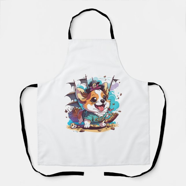 Corgi Dog Pirate Schürze (Vorderseite)