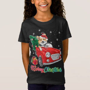 Corgi Dog Red Truck Weihnachten Pajama T-Shirt