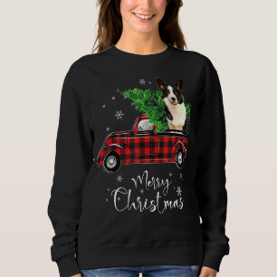 Corgi Dog Ride Red Truck Weihnachten Pajama Dog Sweatshirt
