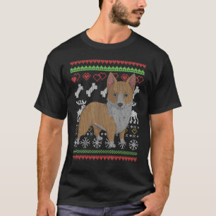Corgi Dog Santa Claus Ugly Weihnachtsmuster X Mas T-Shirt