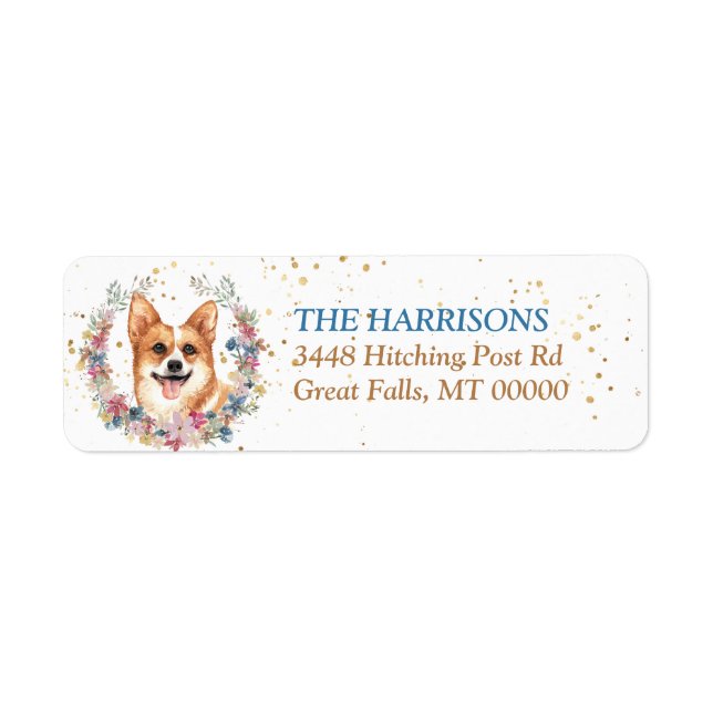 Corgi Dog Spring Blumen Wreath (Vorne)