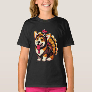 Corgi Dog Türkei Erntedank Kostüm T-Shirt