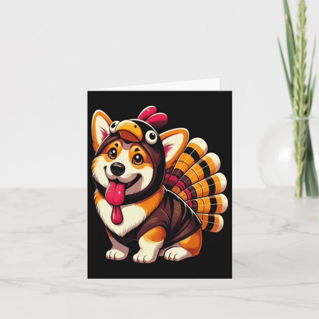 Corgi Dog Türkei Erntedank Kostüme Frauen Männer K Karte (Vorderseite)