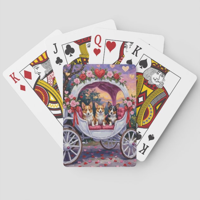 Corgi Dog Valentine's Day  Spielkarten (Rückseite)