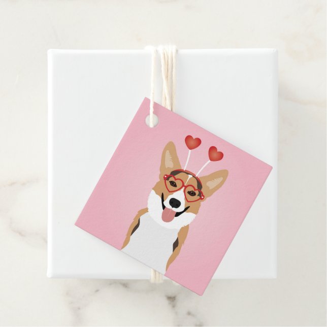 Corgi Dog Valentinstag Geschenkanhänger (Beispiel)