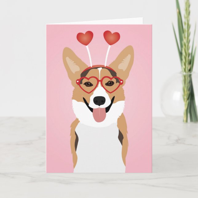 Corgi Dog Valentinstag Karte (Vorderseite)