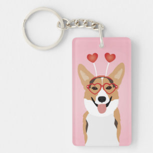 Corgi Dog Valentinstag Schlüsselanhänger
