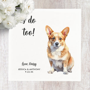 Corgi Dog Wedding Serviette
