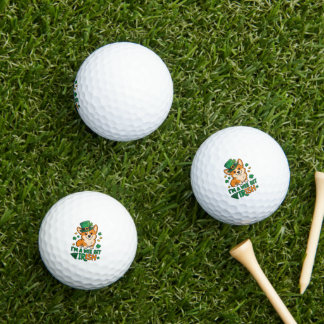 Corgi Dog "Wee Bit Irish" Funny St. Patrick's Day  Golfball