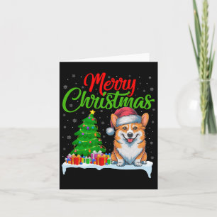 Corgi Dog Weihnachtsbaum Lichter Funny Xmas Corgi  Karte
