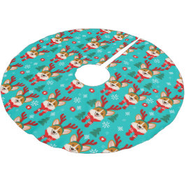 Corgi Dog Weihnachtsbaumrock Polyester Weihnachtsbaumdecke