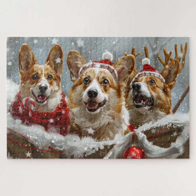Corgi Dog Weihnachtsfest (Horizontal)