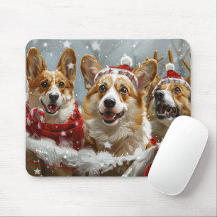 Corgi Dog Weihnachtsfest Mousepad
