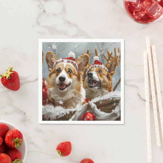 Corgi Dog Weihnachtsfest Serviette (Beispiel)