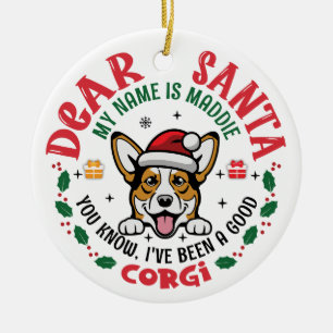 Corgi Dog Weihnachtsweihnachtszeit Individuelle Na Keramik Ornament
