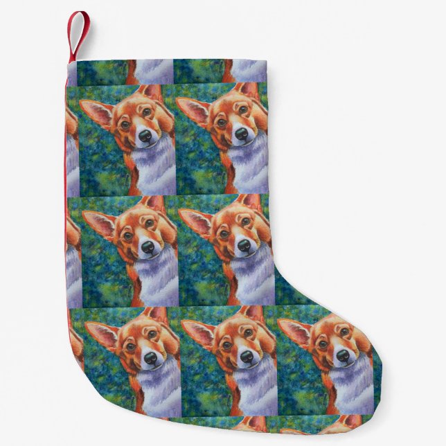 Corgi Dog Weihnachtszeit Strumpf Kleiner Weihnachtsstrumpf (Vorderseite)
