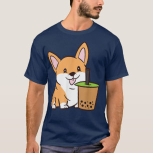 Corgi Drink Bubble Tee Kawaii Corgi Hund mit Bo