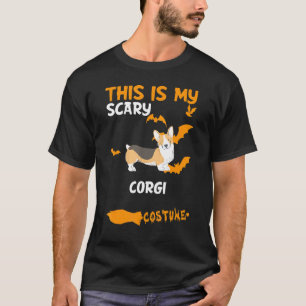 Corgi-Dunkelfleck-Kostüm Halloween Fauler Gruselig T-Shirt