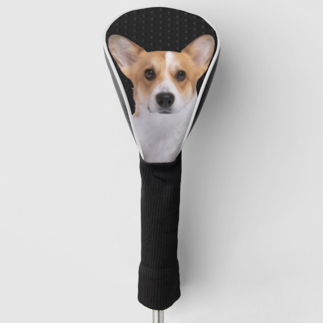 Corgi Dunkelgrau Golf Headcover (Vorderseite)