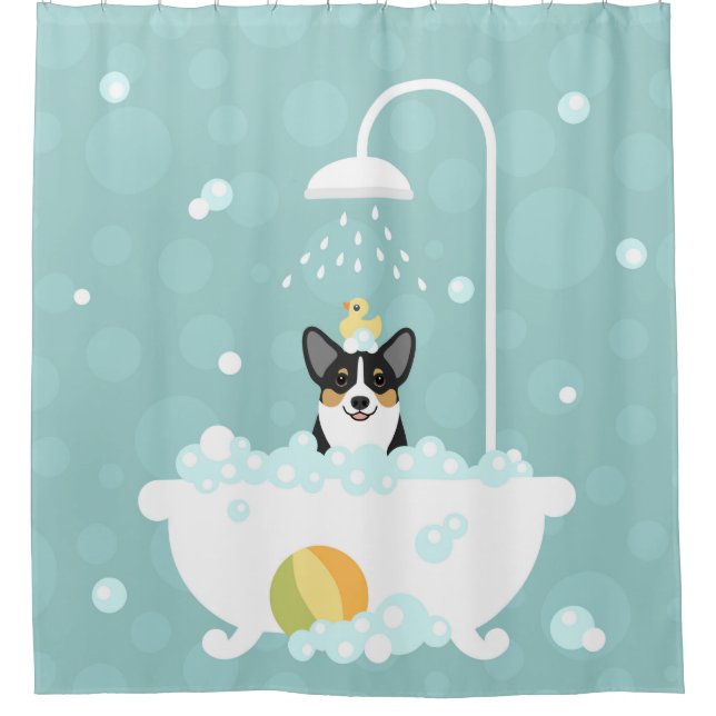 Corgi-Duschvorhang Duschvorhang (Vorderseite)