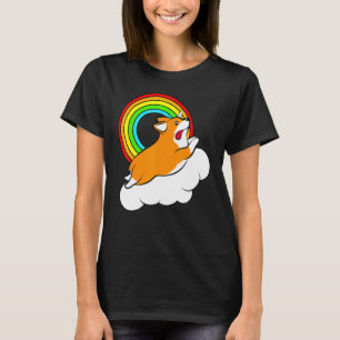 Corgi-Einhorn Regenbogen T-Shirt