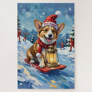 Corgi-Eisrutscher-Weihnachtslaternenhut